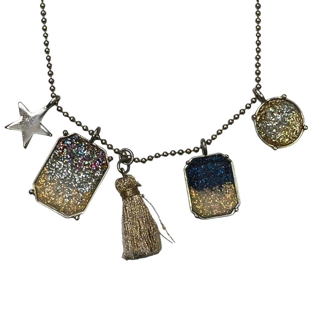 J Crew Glitter Resin Charm Necklace Crewcuts